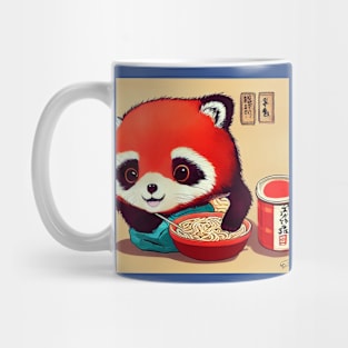 Kawaii Red Panda Eating Ramen Mug